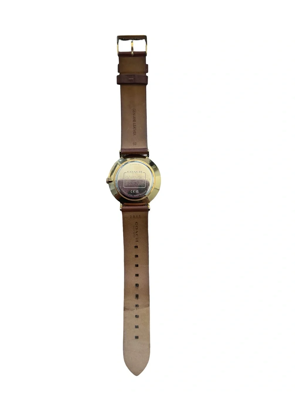 Coach Brown Leather Strap Watch with Gold Dial